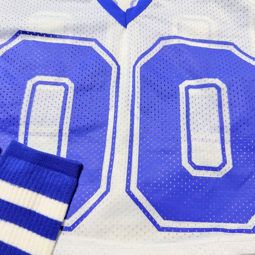 Women's Football Player Costume XS 3 Piece Jersey Shorts Knee High Socks - Picture 7 of 10